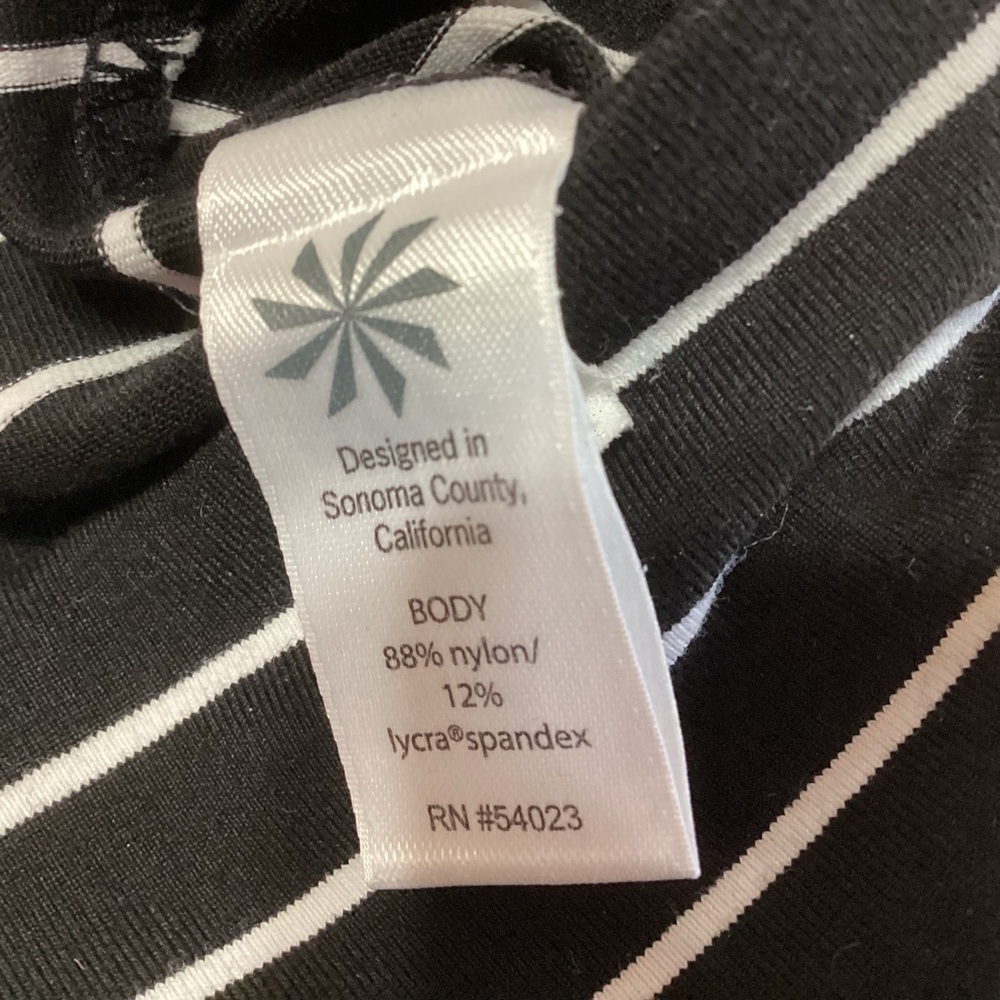 Athleta Black and White Striped Leggings XS Nylon/Spandex - Picture 8 of 9